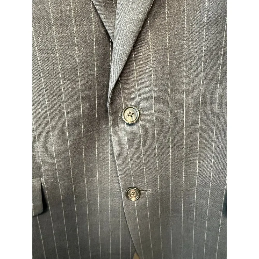 Lauren Ralph Lauren Navy Pinstripe Jacket Size 42L, 100% Wool